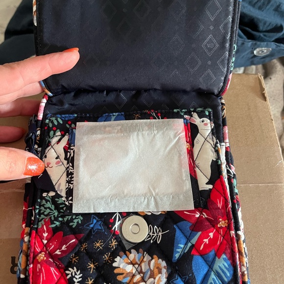 Vera Bradley Quilted Crossbody Bag - Black, Red, and Blue Floral - Picture 2 of 4